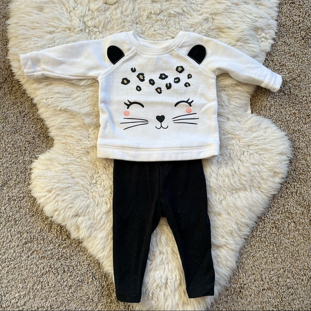 Carter’s Sweatshirt & Glitter Leggings | Baby Girl | 3 mo